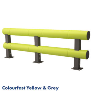 Double Bumper Barrier (Colourfast Yellow & Grey) With Text
