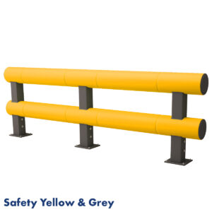 Double Bumper Barrier (Safety Yellow & Grey) With Text