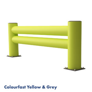 Double Rail End Of Aisle (Colourfast Yellow & Grey) With Text