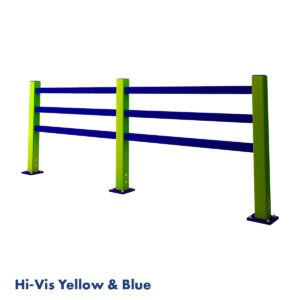 Pedestrian Barrier (Hi Vis Yellow & Blue) Text