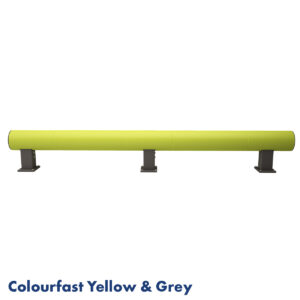 Single Bumper Barrier (Colourfast Yellow & Grey) With Text