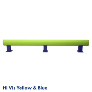 Single Bumper Barrier (Hi Vis Yellow & Blue) With Text