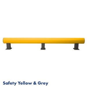 Single Bumper Barrier (Safety Yellow & Grey) With Text