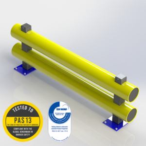 Polymer Double Bumper Barrier Render Safety Yellow