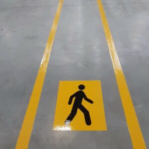 Black And Yellow Line Marking Walkway