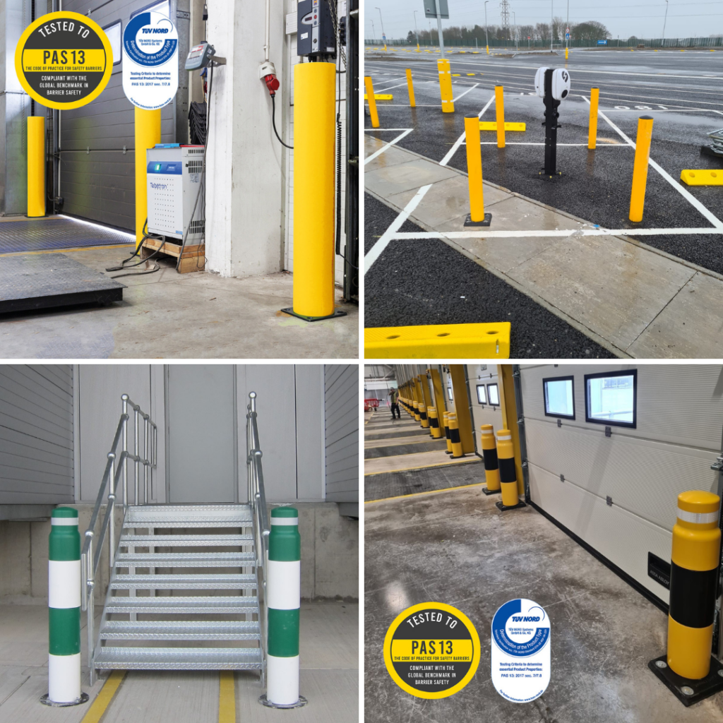 Protection Bollard PAS 13 Tested, Protection Posts for EV, Bollard Cover Kits, and ImpactSAFE Heavy Duty Bollards PAS 13 Tested.